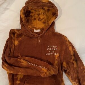 Taylor Swift Brown and Tan Evermore Right Where You Left Me Hoodie